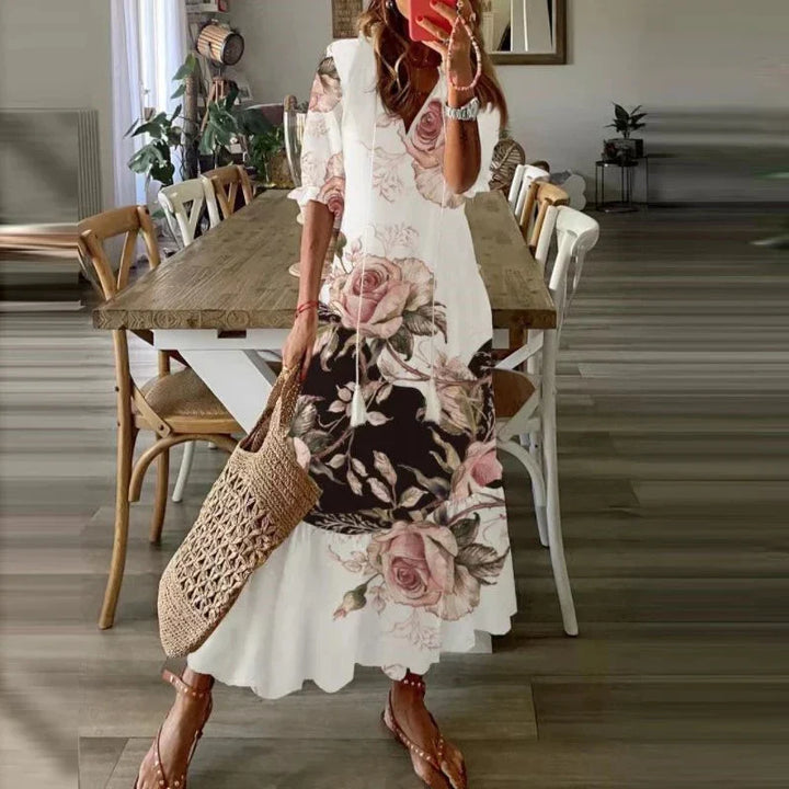 Maxi-jurk voor dames in boho-stijl met patroon