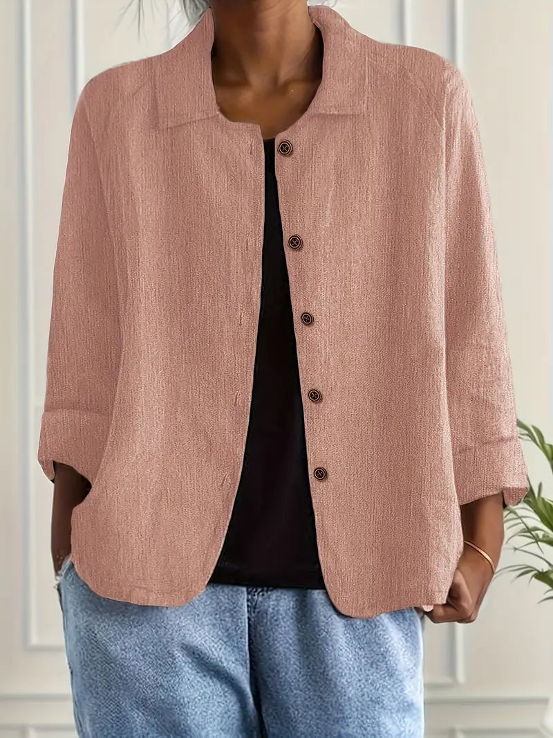 Katoenen blouse met lange mouwen voor dames