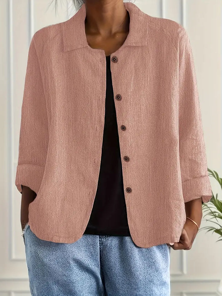 Katoenen blouse met lange mouwen voor dames