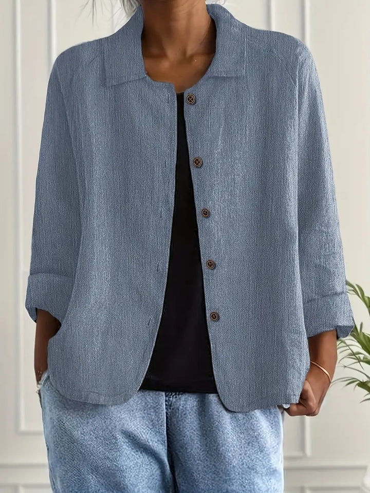 Katoenen blouse met lange mouwen voor dames