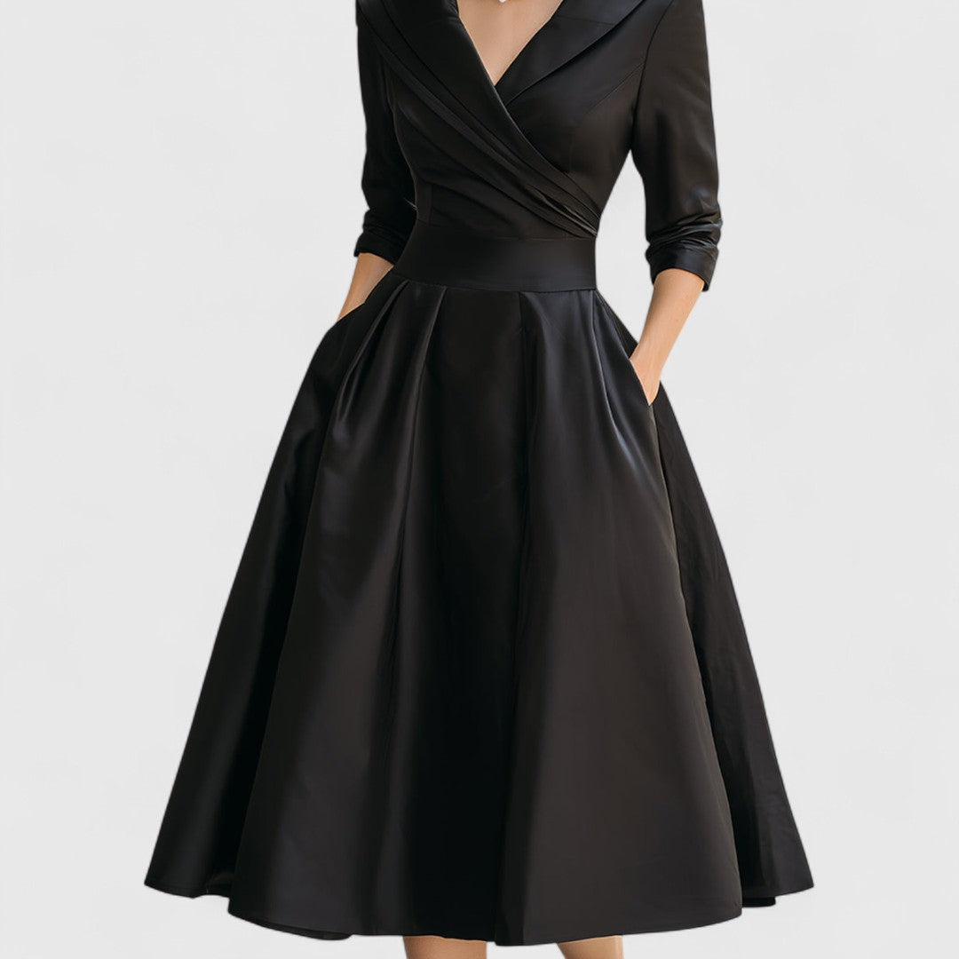 Feestelijke grace midi-jurk