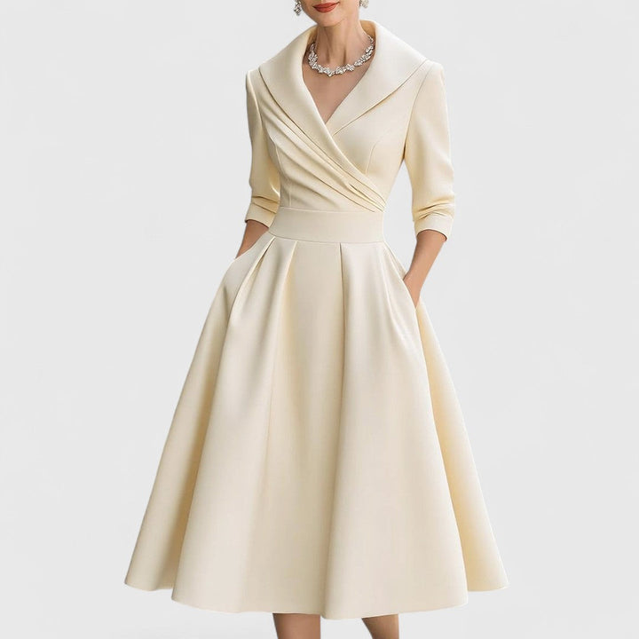 Feestelijke grace midi-jurk