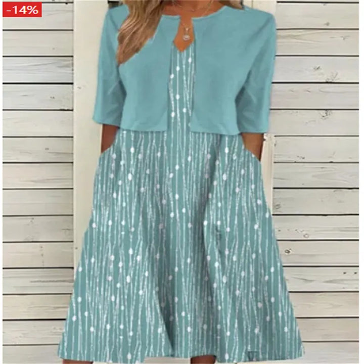 Tweedelige midi-jurk met bloemenprint voor dames