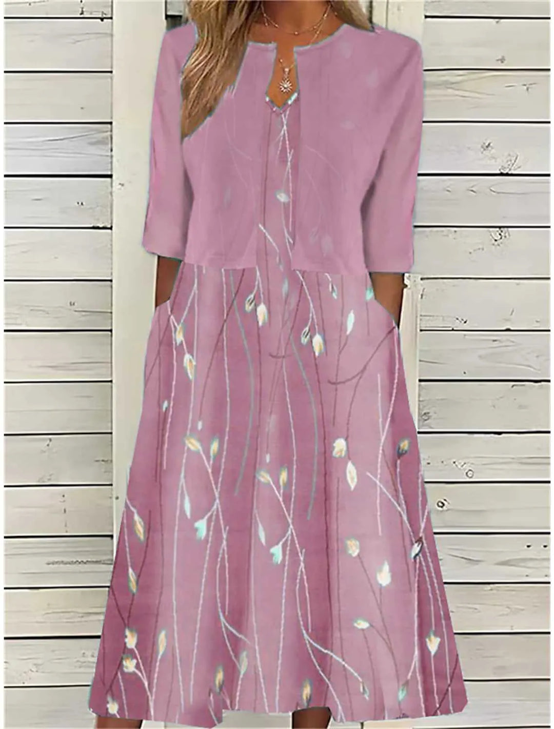 Tweedelige midi-jurk met bloemenprint voor dames