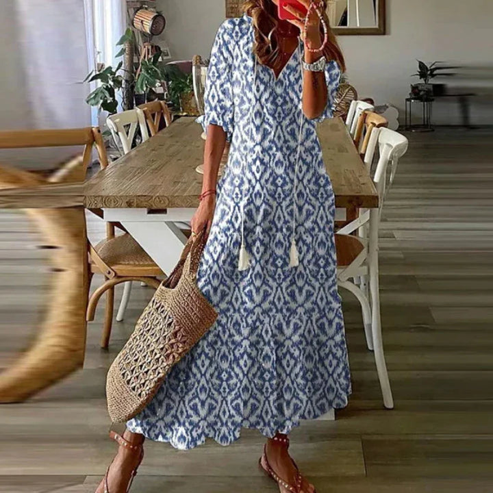 Maxi-jurk voor dames in boho-stijl met patroon