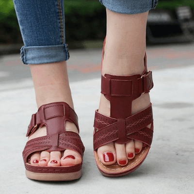 Instapsandalen met sleehak voor dames