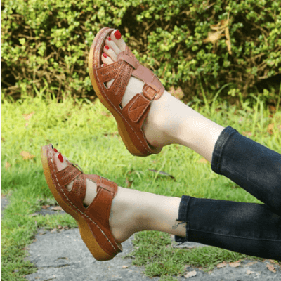 Instapsandalen met sleehak voor dames