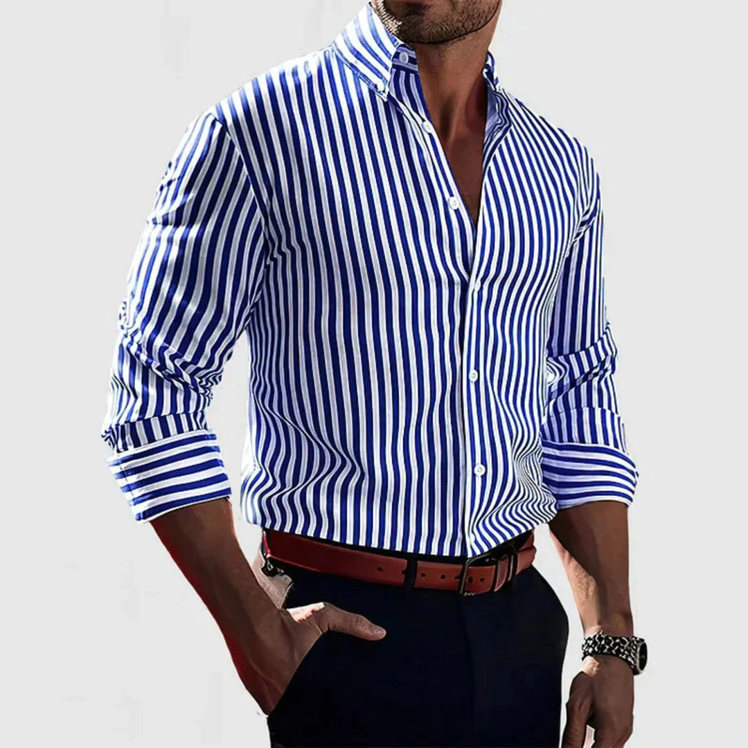 Gestreept herenoverhemd, modern, ademend, casual