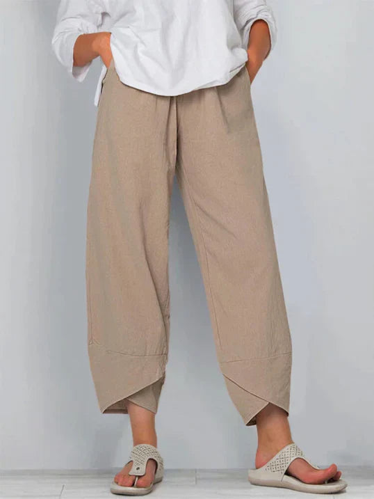 Zomerse comfortabele cropped broek