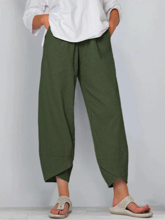 Zomerse comfortabele cropped broek
