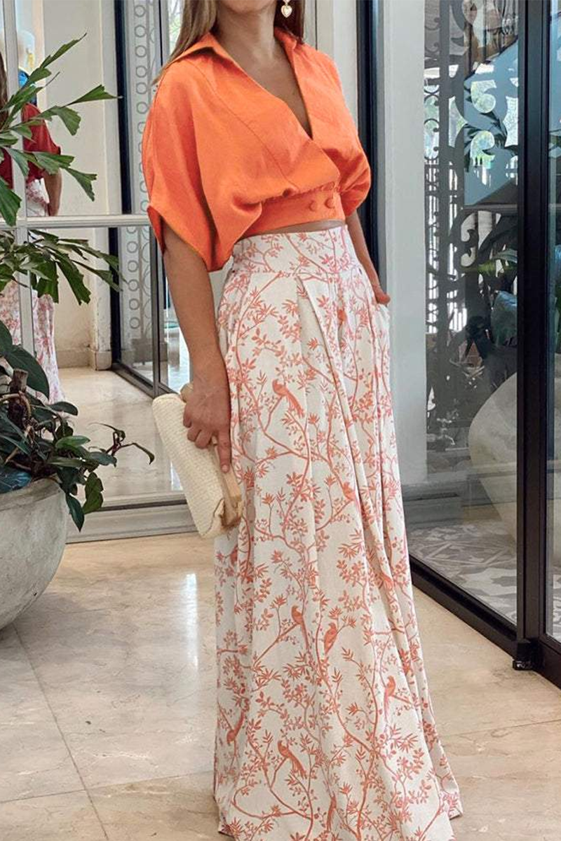 Dames satijnen crop top en wijde broek set
