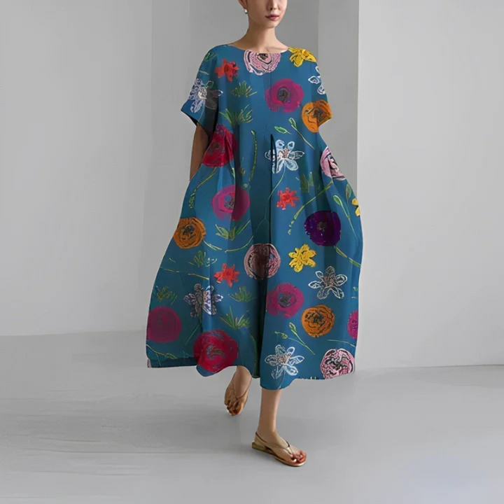 Maxi-jurk met bloemenprint voor dames in boho-stijl