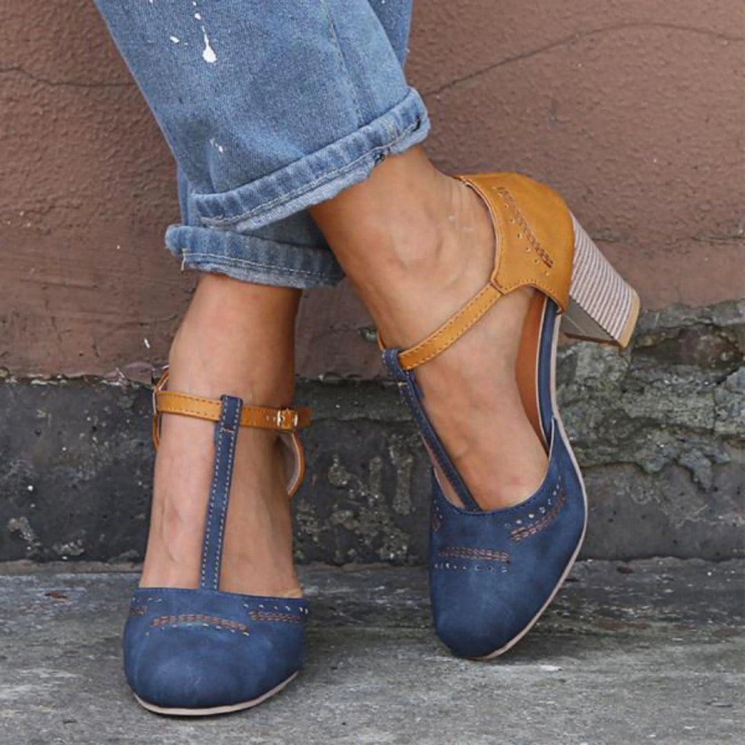 Vintage pumps met gesloten neus voor dames