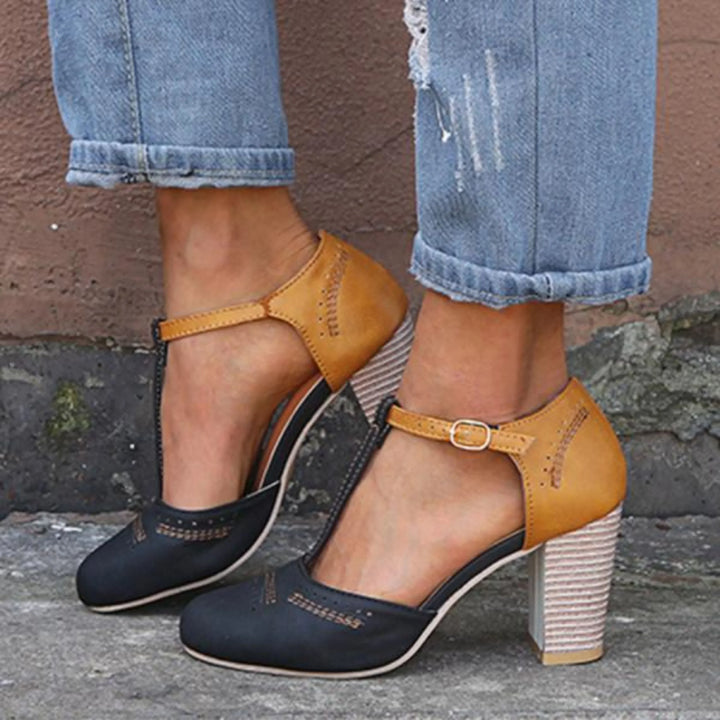 Vintage pumps met gesloten neus voor dames