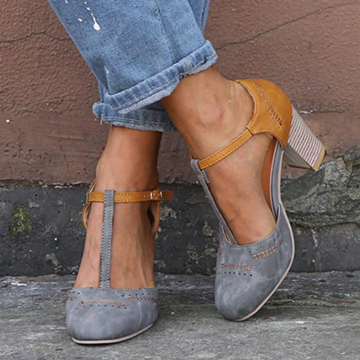 Vintage pumps met gesloten neus voor dames