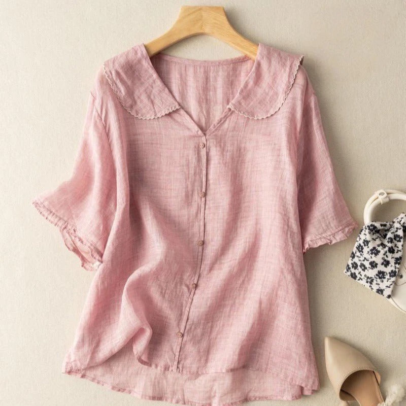 Vintage blouse met knoopsluiting voor dames