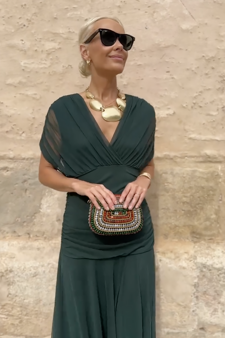 Maxi-jurk met v-hals voor dames