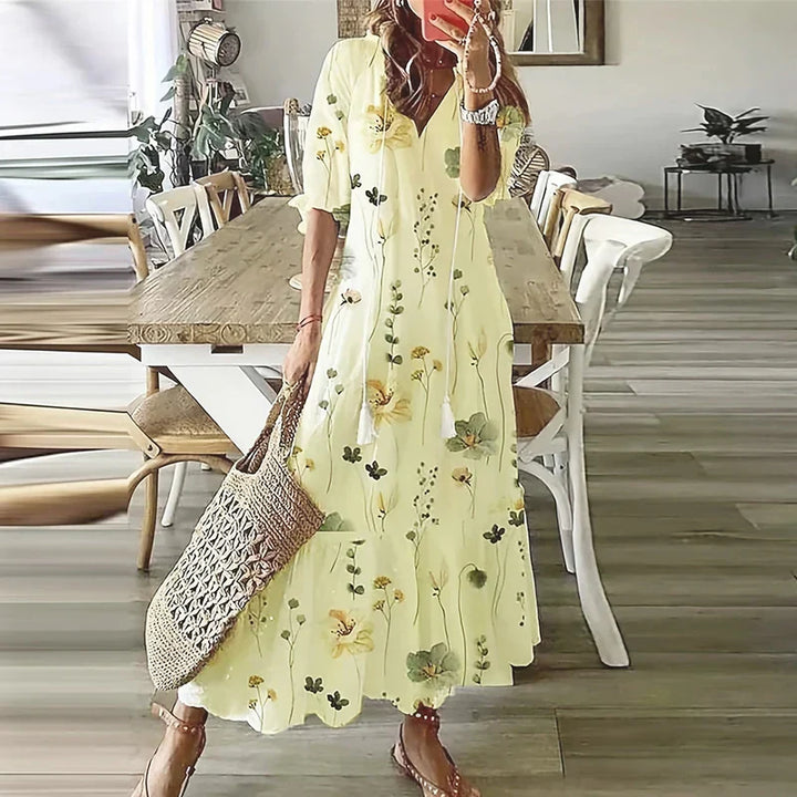 Maxi-jurk voor dames in boho-stijl met patroon