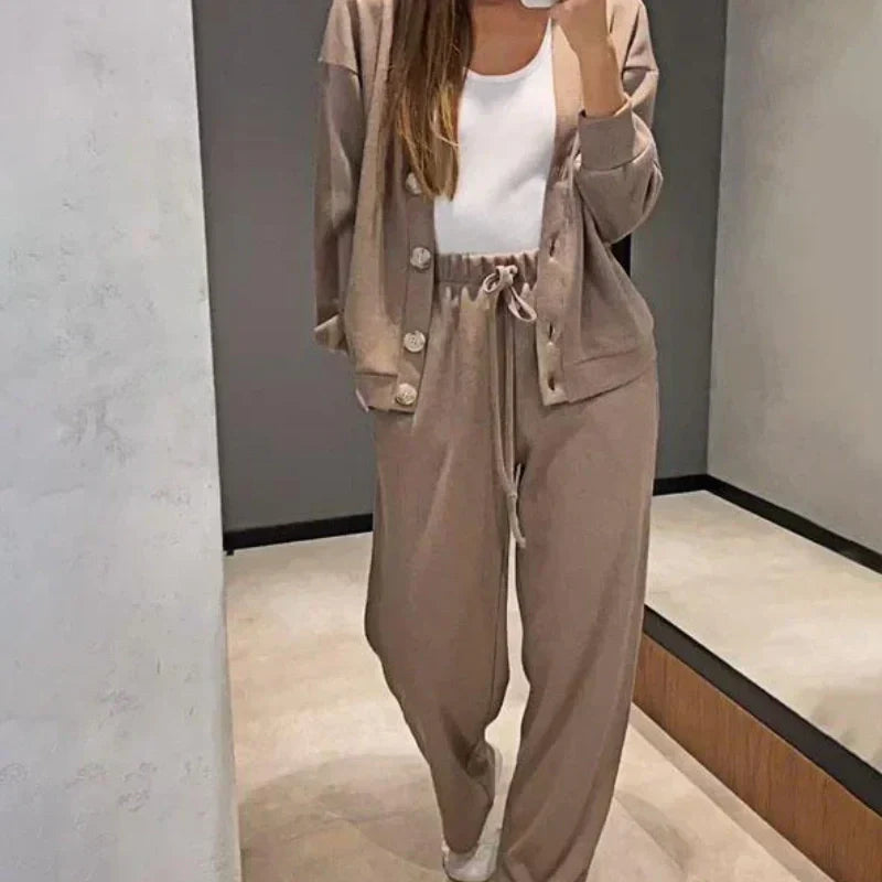 Luxe damesset van premium wol