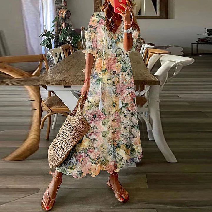 Maxi-jurk voor dames in boho-stijl met patroon