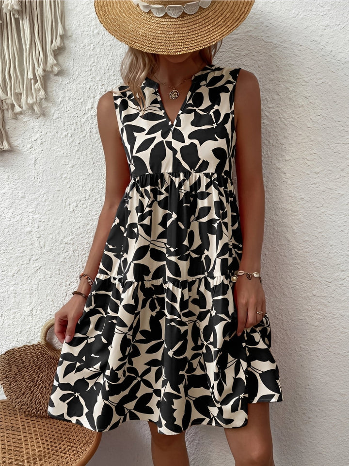Casual jurk met v-hals en print voor dames