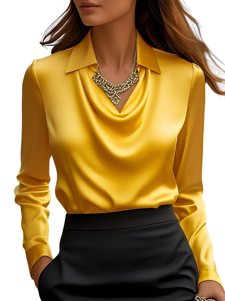 Damesblouse met lange mouwen van satijn
