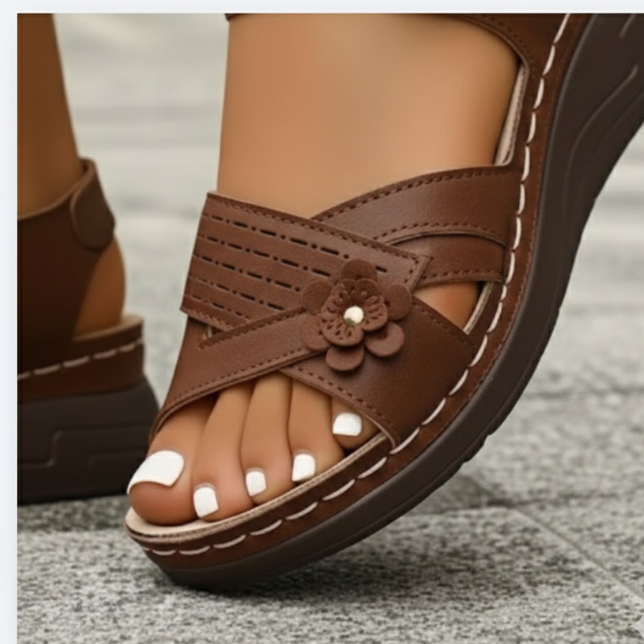 Platformsandalen voor dames met gesp