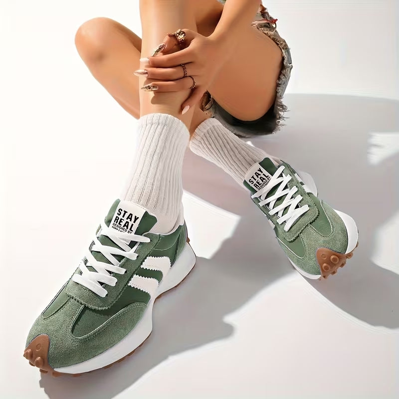 Platform sneakers voor dames met vetersluiting