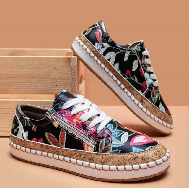 Dames sportschoenen met bloemenprint