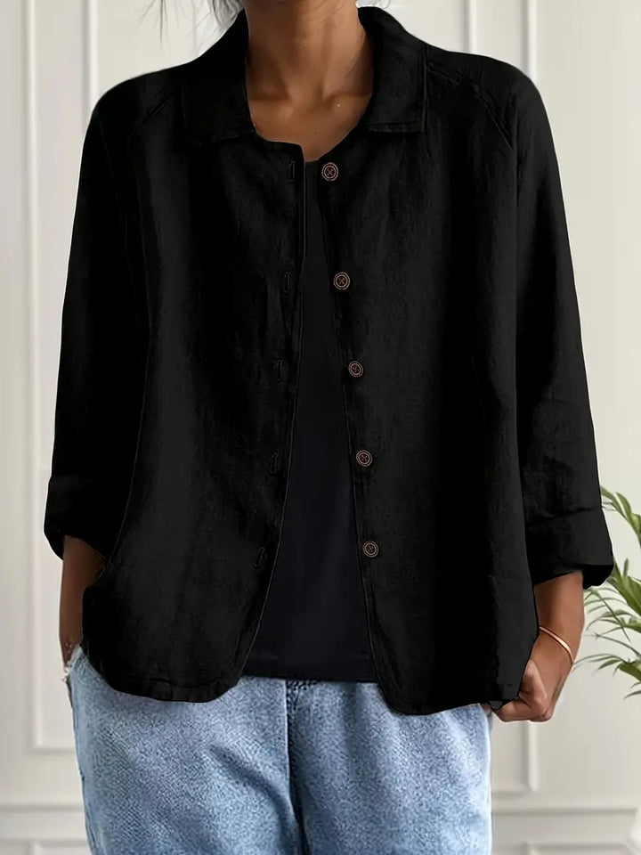 Katoenen blouse met lange mouwen voor dames