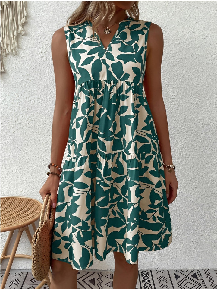 Casual jurk met v-hals en print voor dames