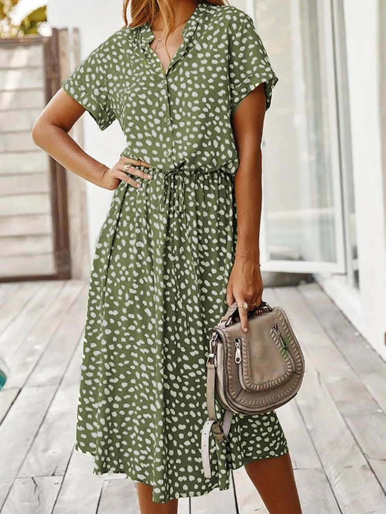 Midi-jurk voor dames met dierenprint