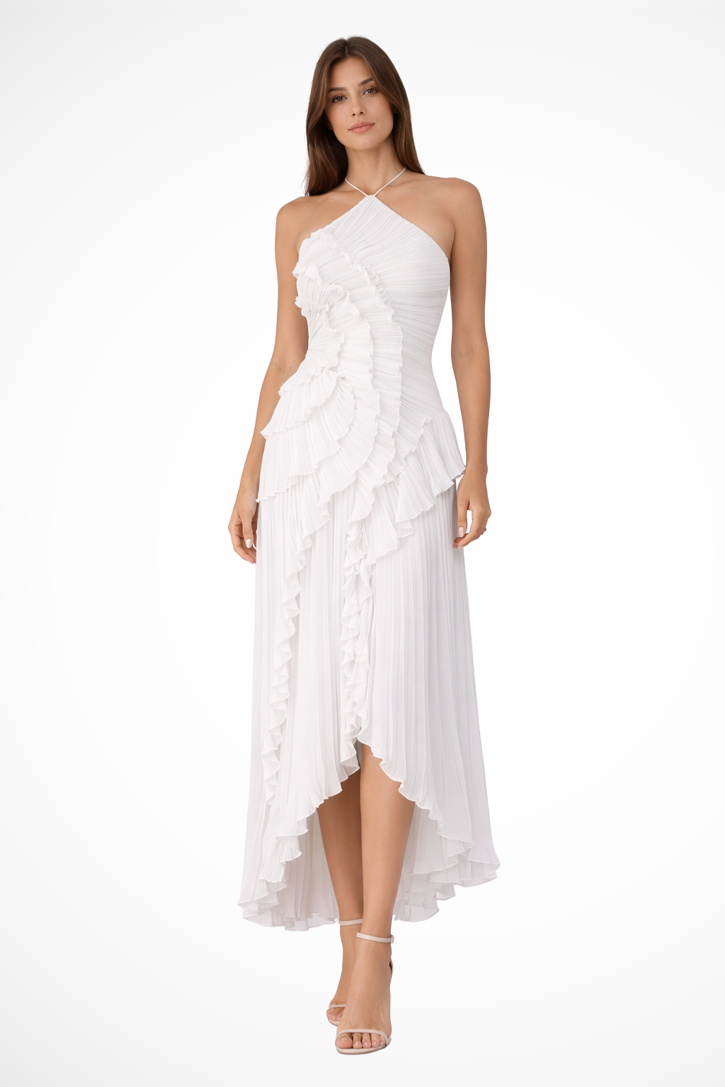 Maxi halterjurk voor dames met open rug