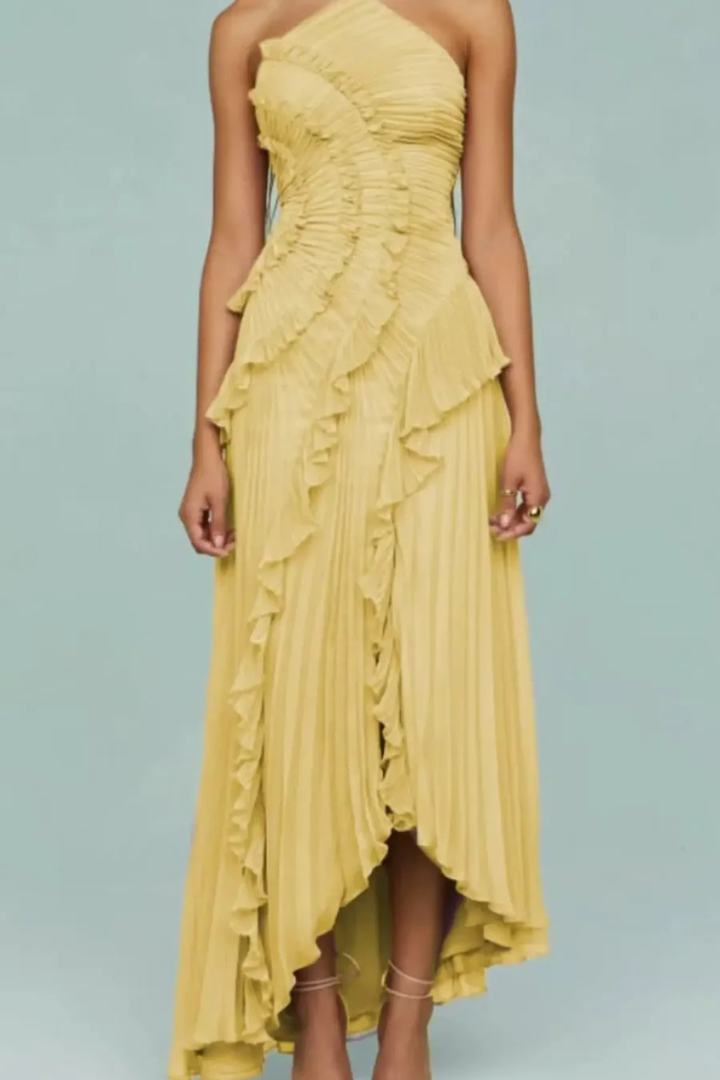 Maxi halterjurk voor dames met open rug