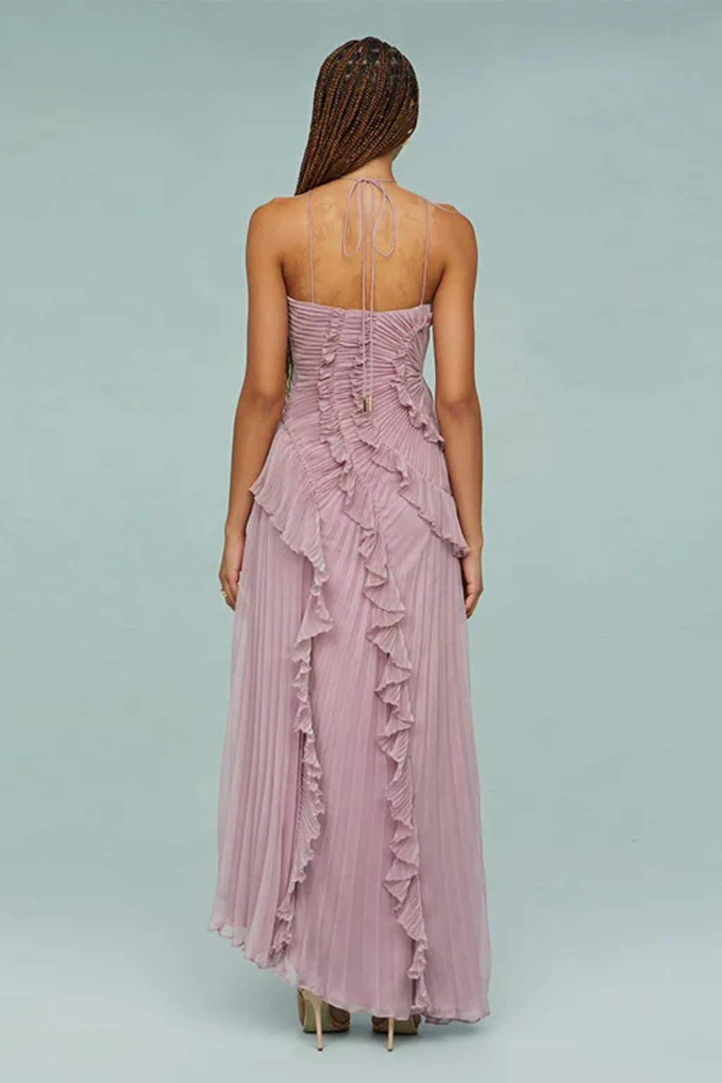 Maxi halterjurk voor dames met open rug