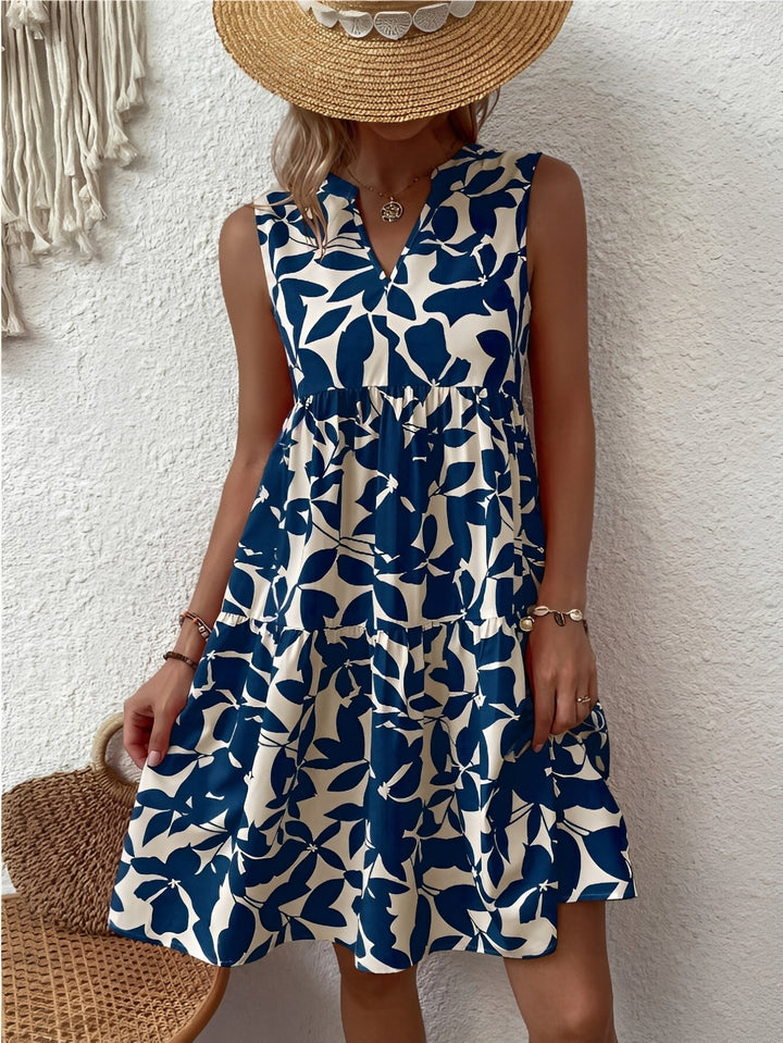 Casual jurk met v-hals en print voor dames