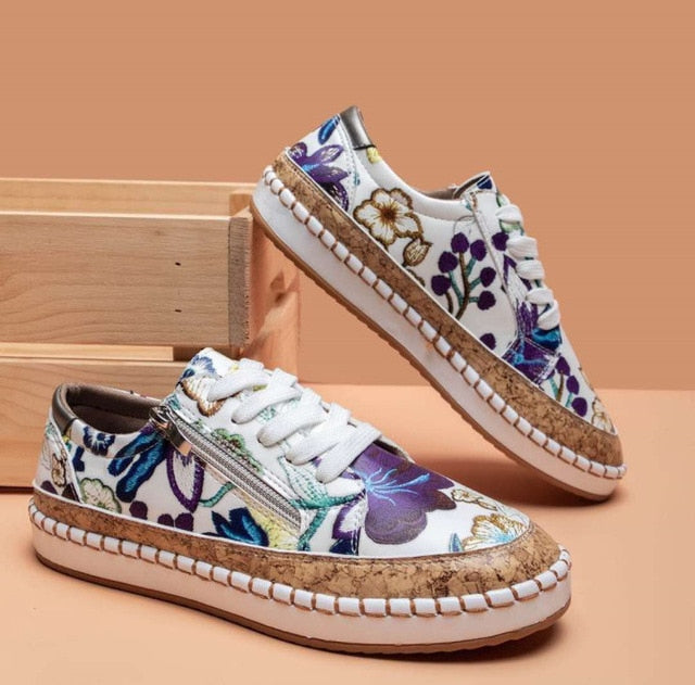 Dames sportschoenen met bloemenprint
