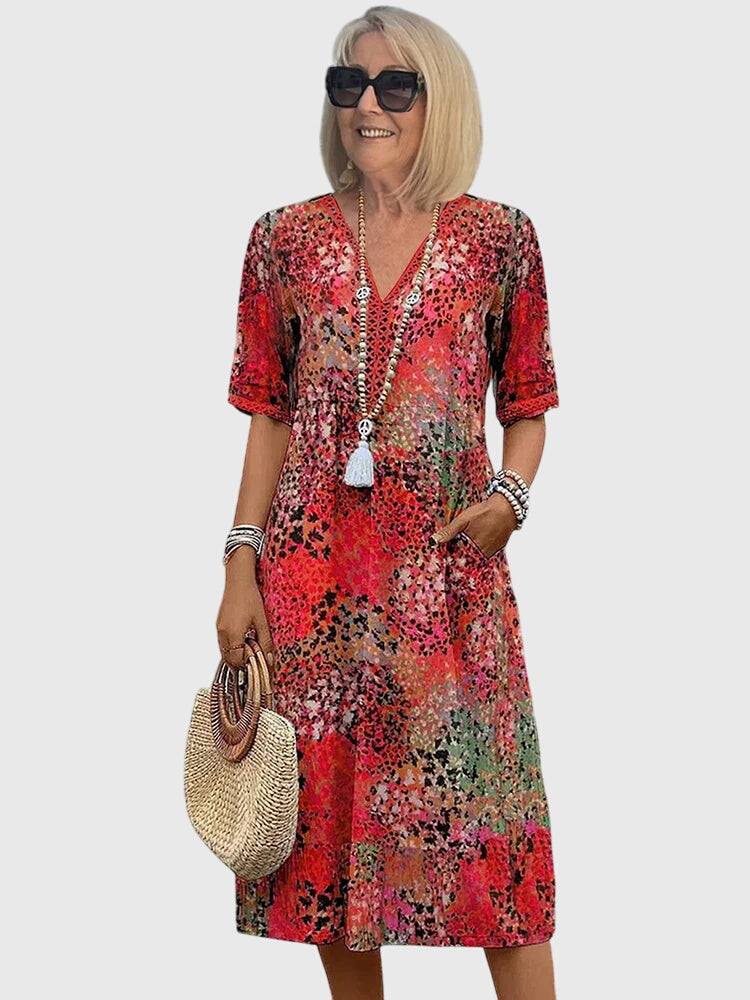 Elegante zomerjurk met bloemenprint voor dames
