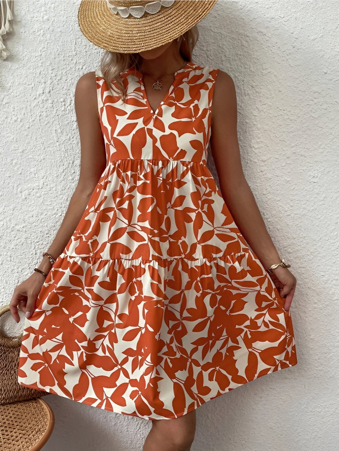 Casual jurk met v-hals en print voor dames