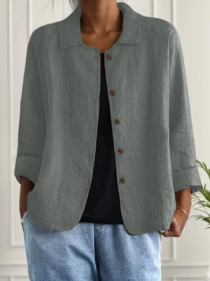 Katoenen blouse met lange mouwen voor dames