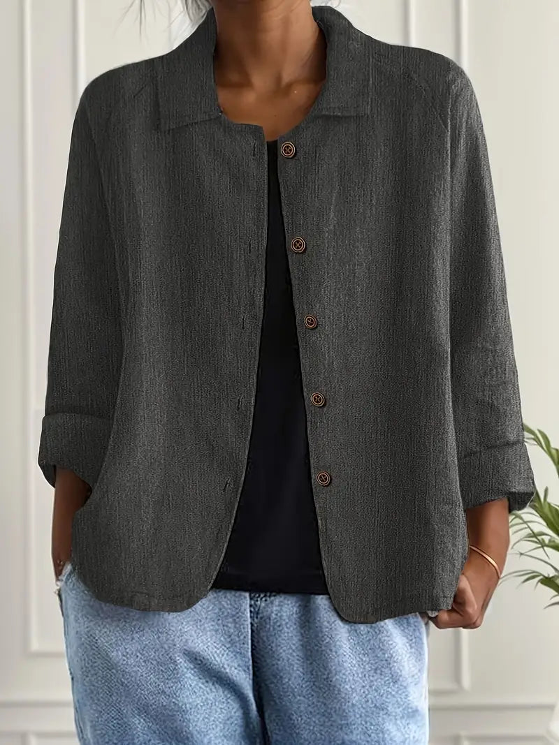 Katoenen blouse met lange mouwen voor dames