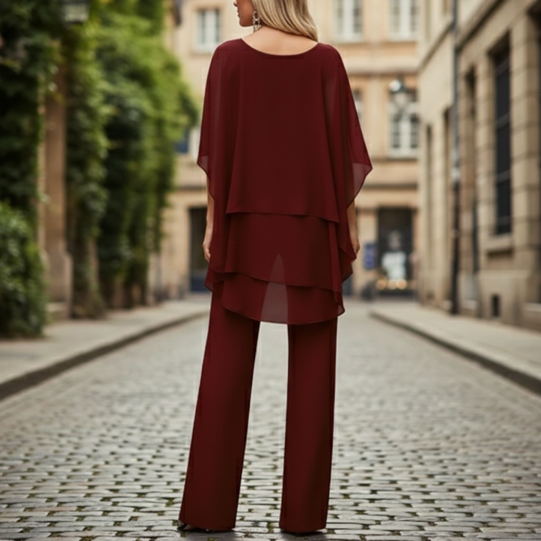 Damesset: wijde broek met blouse
