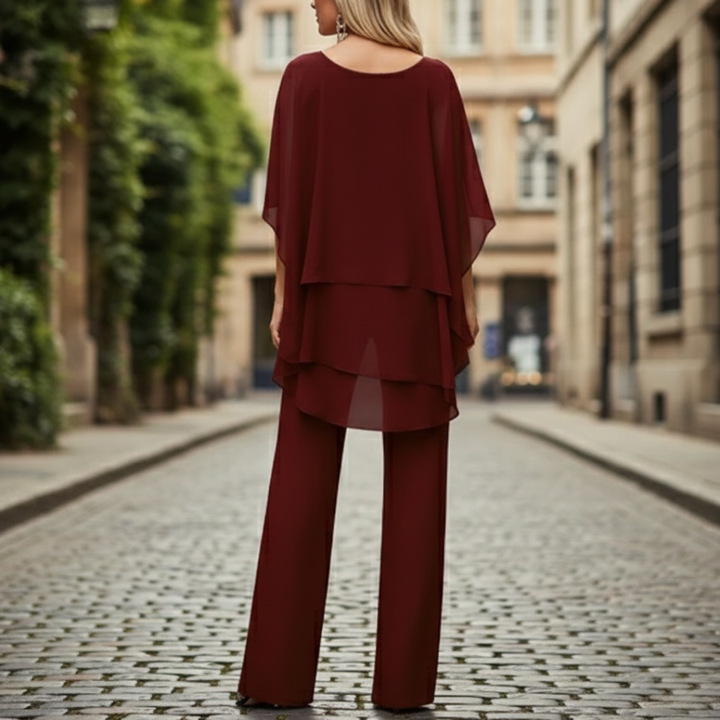 Damesset: wijde broek met blouse