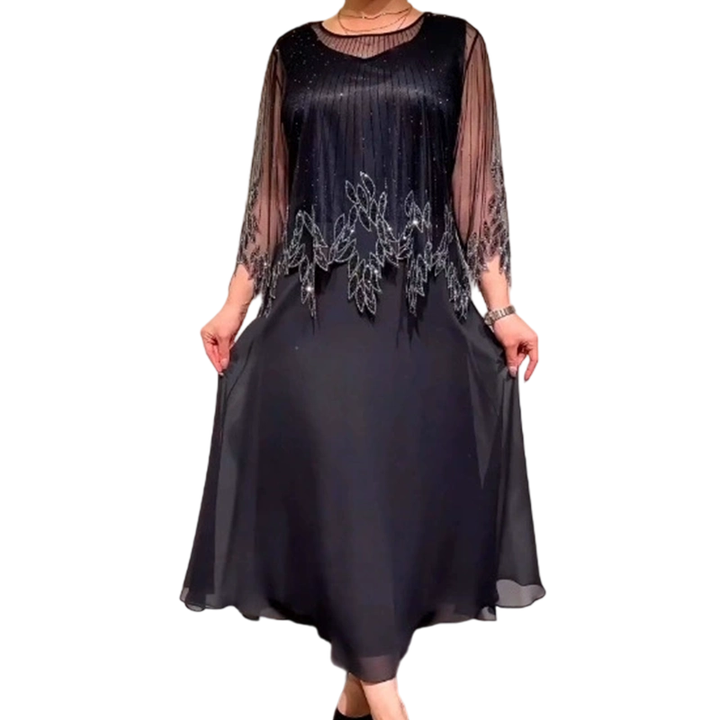 Casual midi-jurk met mouwen voor dames