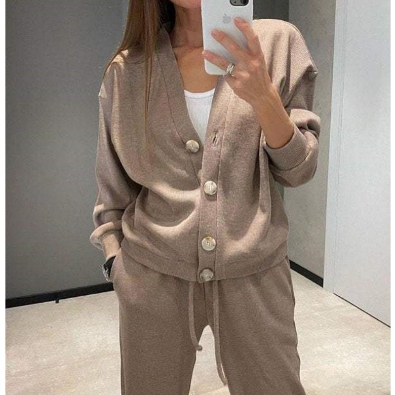Luxe damesset van premium wol