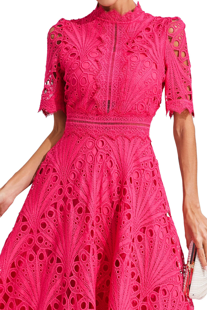 Midi-jurk voor dames met decoratieve structuur voor speciale gelegenheden