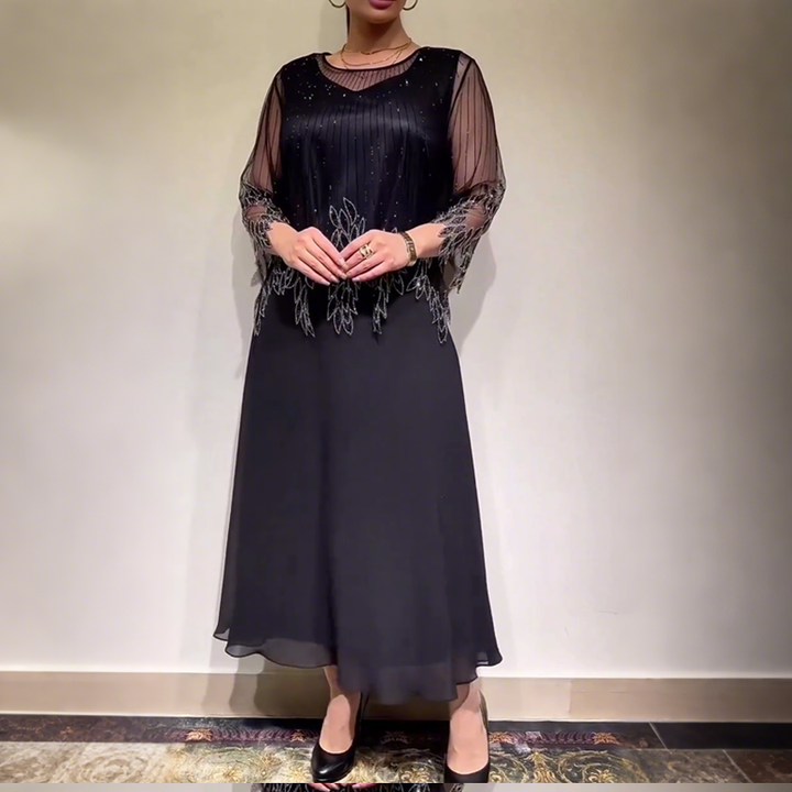 Casual midi-jurk met mouwen voor dames