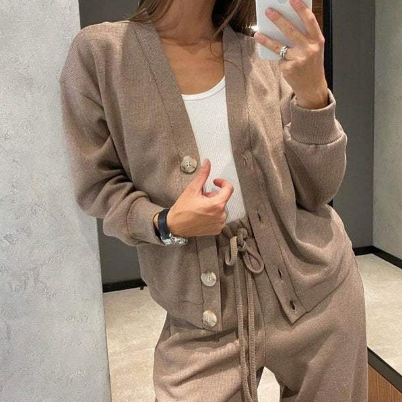 Luxe damesset van premium wol