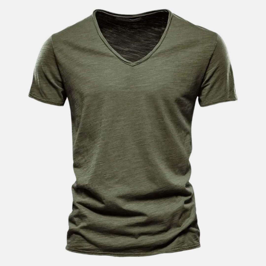 Heren katoenen t-shirt klassiek casual veelzijdig