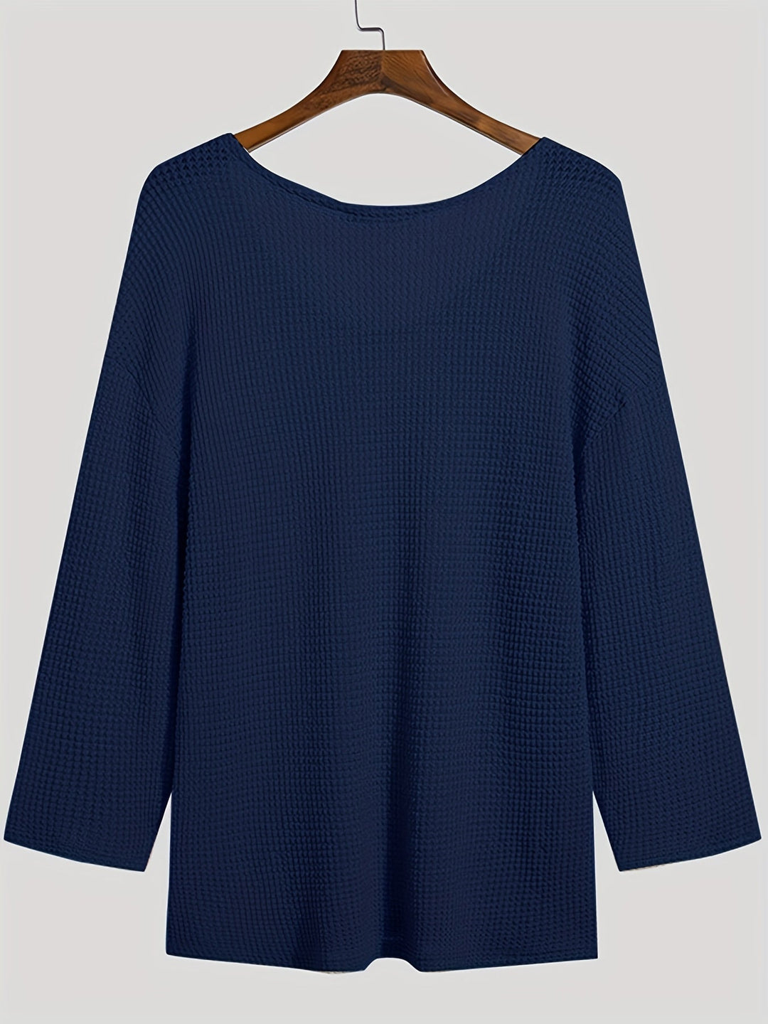 Gebreid herenhemd met diepe v-hals in boho-stijl